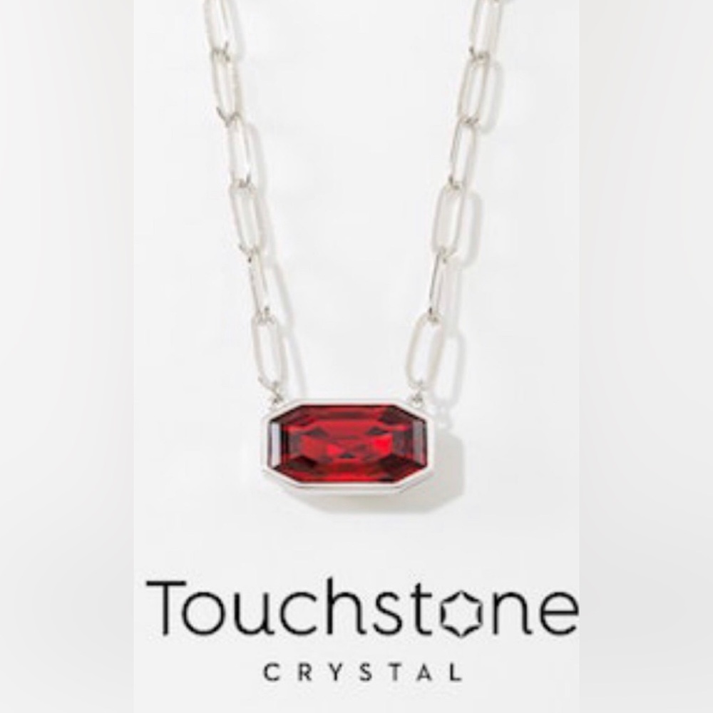 Touchstone Crystal by Swarovski RED LIGHT necklace BNIB - Picture 1 of 3